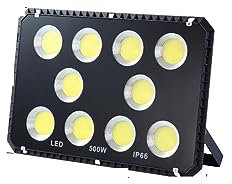 Projecteur LED Projecteur Éclaira Extérieur 100W 300W 600W 1000W Projecteur Haute Puissance Mur Extérieur Bâtiment Jardin Arbres Lampe Projecteur Carré Ambiance parfaite pour les fêtes(3000K,500W Floo