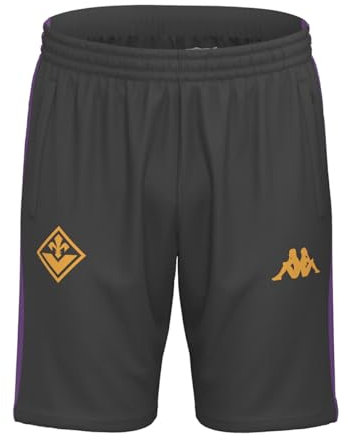 Kappa Pantaloncini Ahorazip Pro 8 Fiorentina Ufficiale Calcio Nero/Viola Uomo, Nero , S