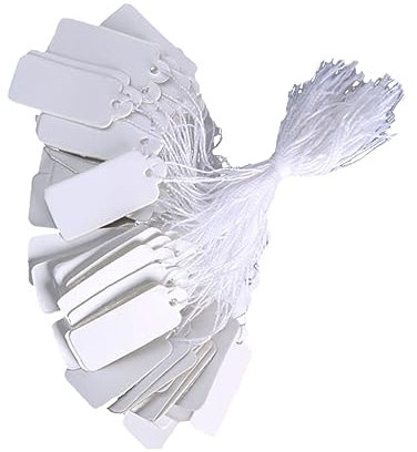 SEWACC 190piezas Etiquetas Colgantes Blancas Con Cuerda Para Precios Etiquetas Marcadoras Para Joyería Botellas De Vino y Tiendas Incluye Para Exhibición y Organización De Productos