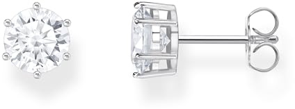 THOMAS SABO Ohrstecker mit großem, weißem Stein Recyceltes 925 Silber H2300-051-14