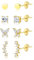 JeweBella 4 Paar Ohrstecker Silber 925 für Damen 925 Silber Ohrringe Set 18K Vergoldet Ohrringe Silber 925 Stecker Silber/Gold Kleine Schmetterling Kletterer Ohrstecker