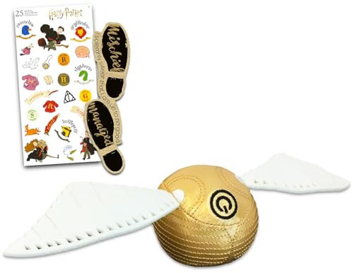 Snitch Harry Potter Plüschset - Harry Potter Snitch Bündel mit Harry Potter Snitch Spielzeug, Harry Potter Stickern, mehr | Harry Potter Goldener Schnatz Spielzeug
