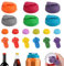 TPTGIAR 18PCS Silicone Can Covers for Drinks Cans UK, Food Grade Can Lids for Fizzy Drinks Leak-proof, Reusable Coke Can Lids, Manual Easy Can Opener for Standard Size Cans Soda Beer