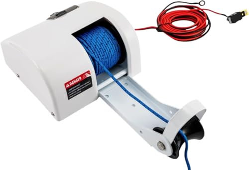 BLHYHLB Reliable Anchor Winch Marine Anchor Winch Windlass Kit With Wireless Remote Control, Electric Boat Winch Anchors Up To 25/45 Lb. Includes 100FT Pre-Wound Braided Anchor Rope(45LBS)