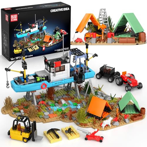 Mould King Wild West Architektur-Bausätze, Western-Saloon-Modulgebäude-Modellbausätze, Ideen für Wohnaccessoires und Geschenke für Erwachsene und Jugendliche ab 14 Jahren (1234Teile)