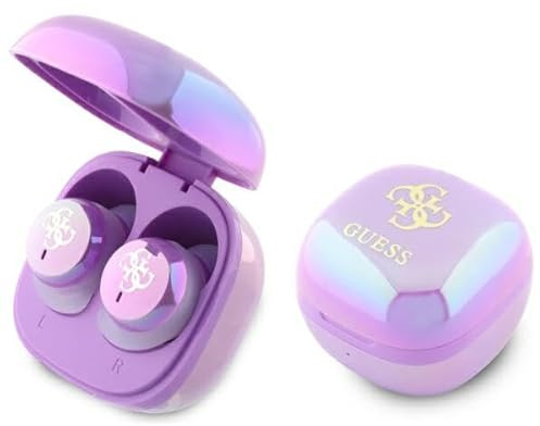 CG Mobile Guess Bluetooth TWS Earphone + Iridescent 4G Printed Logo docking station purple