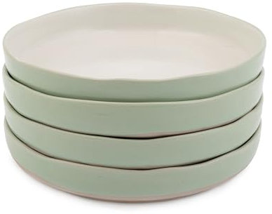 Jamie Oliver Big Love Dishy Bowl, Green and White Speckled Stoneware, Durable, Stackable Set of Serving Bowls, Dishwasher, Microwave, Oven-Safe, Set of 4, 700ML, 22x22x13CM