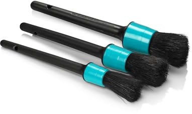 Auto Finesse Detailing Brush Trio - Set of 3 Scratchfree Pure Bristle Brushes for Car Detailing, Wheels, Engine Bay, and Interior Cleaning