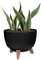 KONZEPT Fioriera grande, 29 cm, colore nero, con piedini, resistente alle intemperie e ai raggi UV, con inserto per drenaggio dell'acqua, per interni ed esterni