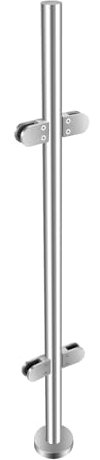 Postes centrales de acero inoxidable para barandilla – 110 cm – Postes de seguridad con fijación de cristal y accesorios – Poste de balcón para interior y exterior – Capacidad de carga 60 kg