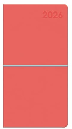 Terminplaner 2026, schmal, Wochenansicht, Kunstleder, weicher Einband, Wochenplaner, Taschenformat, Organizer, Schule, Arbeit, Geschenk
