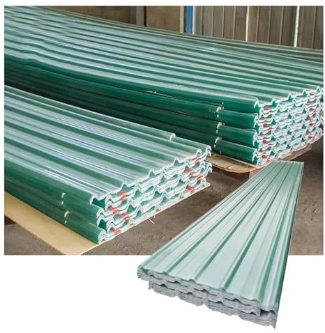 Panel de Revestimiento Trapezoidal Ondulada ，Placa de Iluminación Natural de Fibra de Vidrio,Panel para Tejado Aislantes del Calor,Paneles para Tejado Transparente(3pcs,0.9*1.4M/35*55IN_1.2MM)