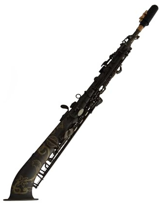 Saxophone für Anfänger Professionelles Sopran B Saxophon mit mattschwarzem gespaltenem gebogenem Nickelmundstück