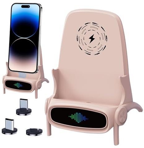 Wireless Charger Chair – Desktop Magnetic Phone Stand, Fast Wireless Charging with Universal Compatibility | Portable Mini Desk Charger Stand for Most Cell Phones, 3.78x3.46x5.51 inches