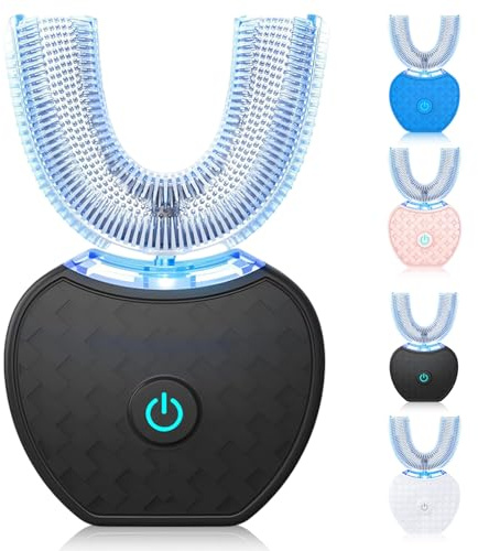 Sonic Brush Electric Toothbrush, Ultrasonic Tooth Cleaner, U-Shaped Electric Toothbrush 360° Deep Clean Teeth, Teeth whitening Brush with Timer & Wireless Charging for Adult