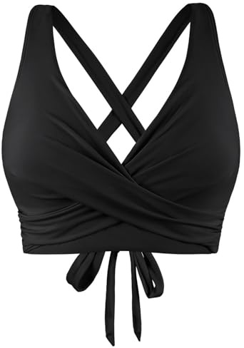 Women's Underwire Bikini Tops Sexy Criss Cross Bikini Top Push Up Bandeau Bikinis Padded Swimwear Top Beach Bathing Suit Swimsuit Beach Party Vacation Swimming Costume Women Beachwear Black