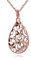 MATERIA Damen Anhänger Rosegold Tropfen Silber 925 - Gold Anhänger für Halskette diamantiert mit Box #KA-337