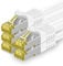 1aTTack.de Cavo di rete Ethernet Lan Cat.7 SFTP spina RJ45 Cat6a doppia schermatura 10000 Mbit/s compatibile con Cat5 Cat6 Cat6a Cat8 per switch Router Modem Patchpanel Bianco / 5 pz 1m