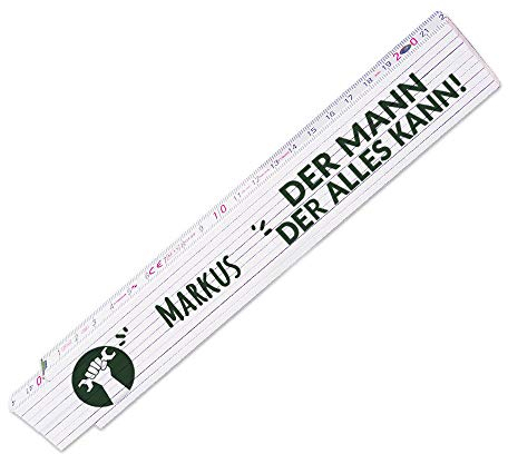 Zollstock mit Namen Markus und schönem Motiv - Der Mann der alles kann - für Männer | Metermaß | Glieder-Maßstab mit Namen bedruckt | Viele Namen zur Auswahl