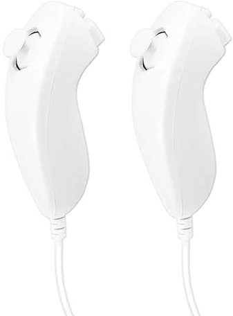JINHEZO Wii Nunchuk Controller 2 Pack Bianco