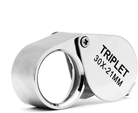 QiCheng&LYS Juwelierlupe, 30 x 21 mm Faltlupe, Diamant, Juwelier, Münze, Stempellupe (Silber)