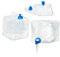 Relaxdays Jerrycan pliable carré lot de 4 pour camping, vacances jerricane alimentaire bidon à eau 5 L sans BPA