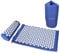 Navaris 2in1 Akupressur Massage Set - Akupressurmatte und Kissen mit Tasche - Akupressur Matte und Kopfkissen - Nadelmatte Blau