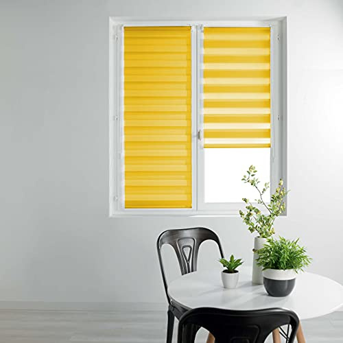 Douceur d'interieur Day and Night Rollo Daynight, Gelb, 120 x 180 cm