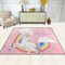 ISAOA Moderner und weicher Kinderteppich, Einhorn mit Regenbogen-Teppich, für Schlafzimmer, Wohnzimmer, Kinderzimmer, Dekoration, rutschfest und waschbar, 152 x 120 cm
