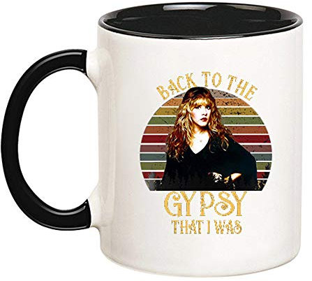 Mr.Fixed - Back to the Gypsy That I Was Mug - Retro Vintage Gift for Stevie Nicks Fan - Black Ceramic Coffee Mug, 11oz, Unique