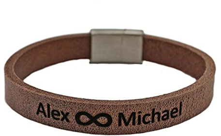 Lederarmband Wild inkl. Gravur innen oder außen in verschiedenen Farben, personalisierbar