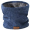 NovForth Winter Neck Warmer Fleece Lined Infinity Scarf Double-Layer Fleece Thicken Windproof and Dust Skiing Circle Lining Knit Infin for Mens Womens (Blue02)