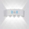 8W LED Wandleuchte mit Bewegungsmelder Aussen Wasserdichte IP65 Wandbeleuchtung Modern Up Down Aussenleuchte Aluminium Kaltweiss Wandlampe Innen/Aussen