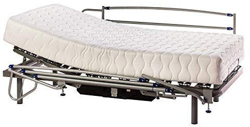 ekamia - ERIS Cama Articulada Eléctrica Eris con Colchón Luka y Barandillas - 135cm x 190cm, Mando con Cable