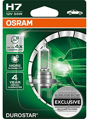 Osram 64210CR1-01B GLL H7 DUROSTAR Scheinwerferlampe überzeugt durch lange Lebensdauer und Leuchtkraft, 12 Volt 55 Watt