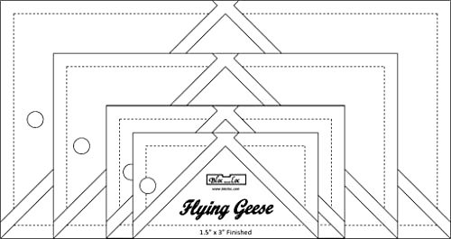 Bloc Loc Flying Gänse Quilt-Lineal-Set #1 enthält 3,8 x 7,6 cm, 5,1 x 10,2 cm, 7,6 x 15,2 cm, 10,2 x 20,3 cm, fertige Größe für Quilter