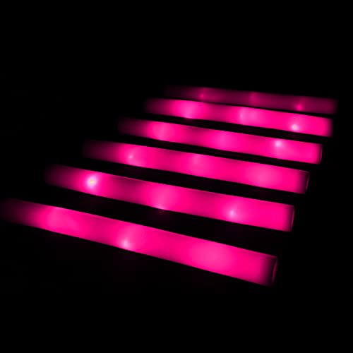 KUMUNDO -LED-Sticks, LED-Sticks für Hochzeiten, Leuchtstäbe, Leuchtstäbe für Partys – Länge 48 cm – Leuchtschaumstäbe mit LED (15 Stück) (Rosa)