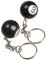 U-M Schlüsselanhänger, wiederverwendbar, Kunststoff, Billard, 8 Zahlen, Schlüsselanhänger, Dekoration für Freunde, 2 Stück, 2.5cm, Schwarz