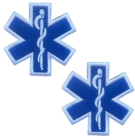 2 Pcs EMT Kreuzen Medizinische Patches, EMT EMS Sanitäter, medizinischer Stern des Lebens,für Erste-Hilfe-Tasche, Trauma, Medizin, Sanitäter, Erste-Hilfe-Rettungsset,Outdoor-Aktivitäten, Reisen