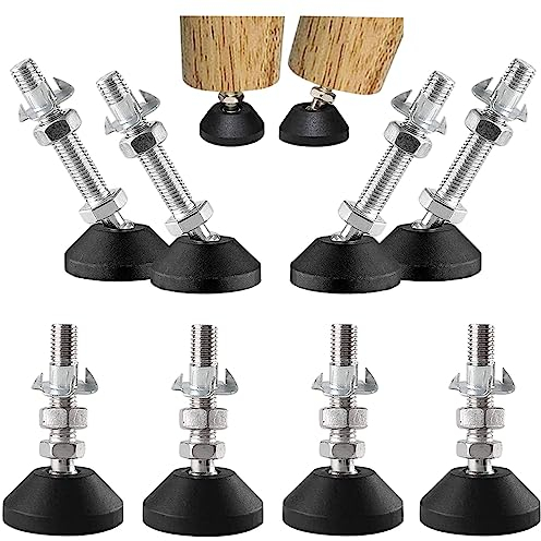Uni-Fine - 8 piedini di livellamento M10 x 50 x Ø 50 mm, supportano fino a 450 kg, piedini regolabili in altezza per mobili