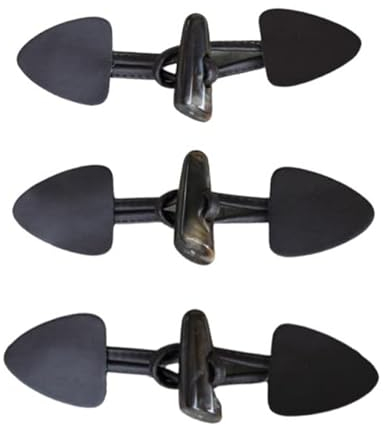 Hartmann-Knöpfe 3 Stück dunkelbraun Knebel Verschlüsse 15cm x 5cm zum Annähen