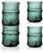 Joeyan 260ml Verre à Eau en Forme du bambou -Lot de 4 Vert Verre à Eau Empilable - Ensemble de Tasses en Verre für Maison, Fête, Restaurant