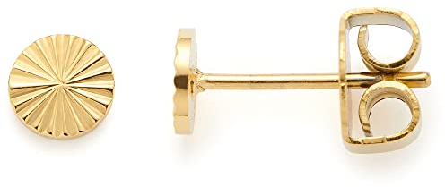 Leonardo Ciao Sellie Ohrstecker, Ohrringe aus Edelstahl, gold Münzen-Optik, Mini Plättchen-Stecker rund, 5 mm Damen Schmuck Piercing, 1 Paar 022968