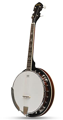 Heartland Lecteur de banjo ténor irlandais à 4 cordes 17 frettes avec dos massif fermé Finition Sunburst
