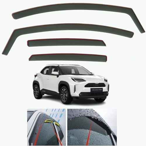 4 x Windabweiser für Toyota Yaris Cross Hybrid 2020 2021 2022 2023 2024 2025 In-Channel Type