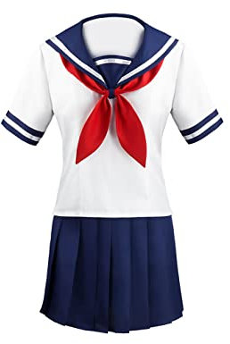 ZENAHA Ayano Aishi Cosplay Kostüm JK School Uniform Seemann Anzug Blue Falten -Rock Set,M-Set