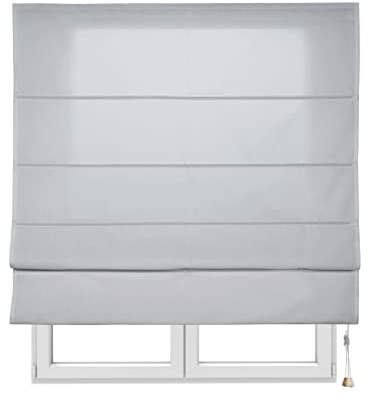 Estores Basic, STOR Faltrollo mit Stäben, Fensterrollos, Faltrollos, Grau, 150 x 175 cm