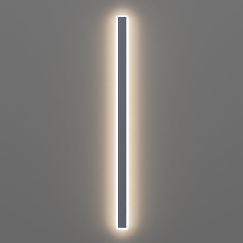 Klighten 45W LED Lange Wandleuchte Anthrazit Aussen Innen, IP65 Wasserdicht Außenwandleuchte Modern 150cm Wandlampe, Neutralweiß 4500K Eisen Außenlampe Außenleuchte Wand für Gärten Terasse Korridor