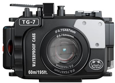 Sea frogs Waterproof Case for OM SYSTEM TG-7 195FT/60M Underwater Camera Waterproof Diving housing with Red Filter (TG7-B)