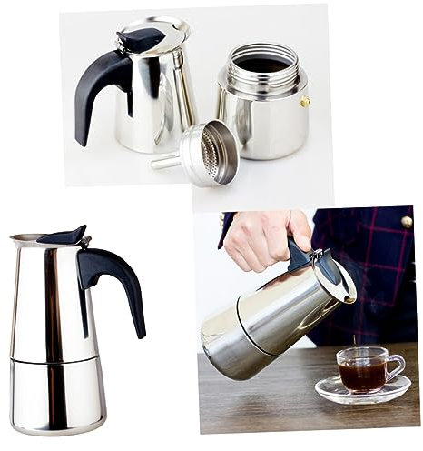 Ciieeo Caffettiera Acciaio Inossidabile Facile Da e Adatta Induzione e Ufficio Maker Espresso